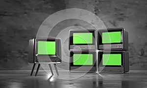 Vintage TV Television Green Screen, widescreen old television vintage style