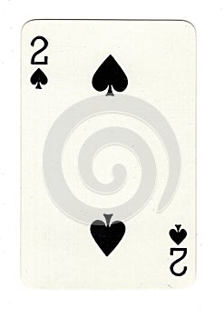 Vintage two of spades playing card.