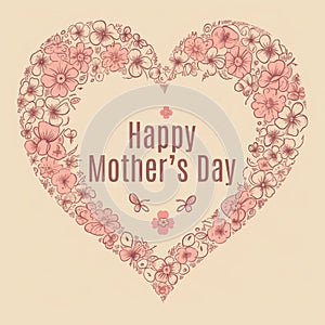 Vintage type happy mothers day card ai generative