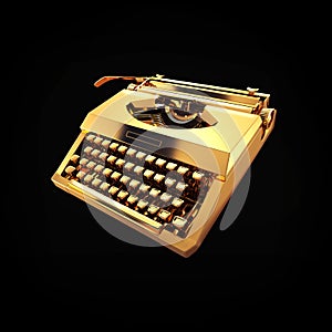 Vintage typewriter on black background