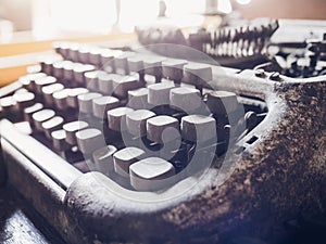 Vintage Typewriter button close up