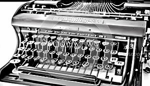 Vintage Typewriter Close Up, Made with Generative AI