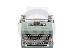 Vintage typewriter header isolated on white