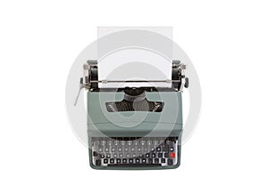 Vintage typewriter header isolated on white