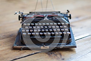 Vintage typewriter hero header on desk