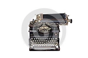 Vintage typewriter isolated on white