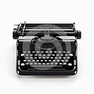 Vintage Typewriter Isolated on White Background. Generative ai