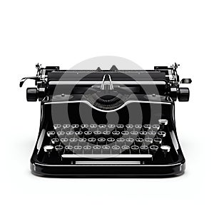 Vintage Typewriter Isolated on White Background. Generative ai