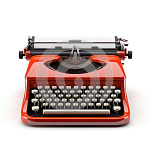 Vintage Typewriter Isolated on White Background. Generative ai