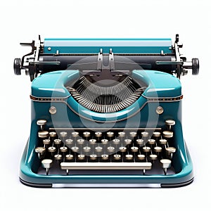 Vintage Typewriter Isolated on White Background. Generative ai