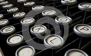 Vintage Typewriter Keys Close Up