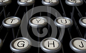Vintage Typewriter Keys Close Up