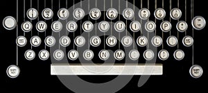Vintage Typewriter Keys Close Up
