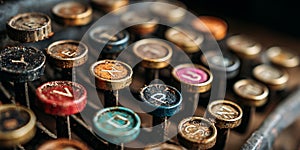 Vintage Typewriter Keys A CloseUp
