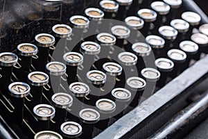 Vintage typewriter keys closeup image