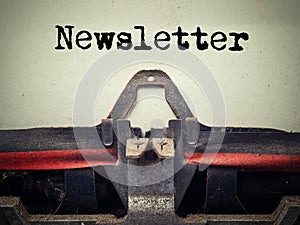 Vintage typewriter newsletter text