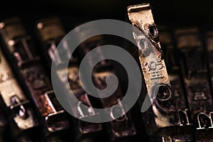 The Vintage Typewriter percent mark character or letter macro st photo