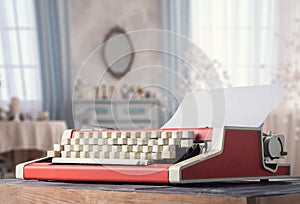 Vintage typewriter on the table
