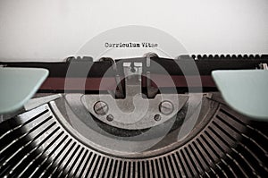 vintage typewriter with words - Curriculum Vitae
