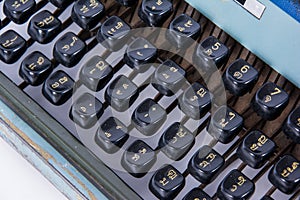 Vintage typewriting machine keys Thai font photo