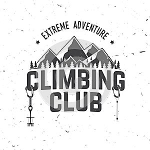 Vintage typography design with carabiners, condor and mountain silhouette.