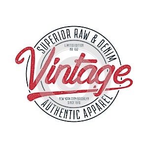 Vintage typography graphics for t-shirt. Retro original tee shirt print for New York, Brooklyn theme. Superior stamp for apparel.