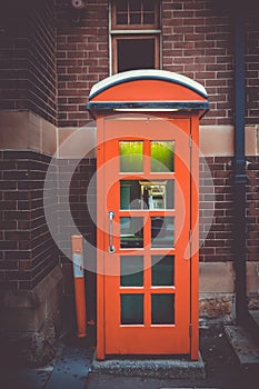 Vintage UK red phone booth