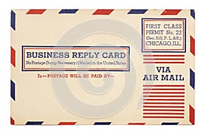 Vintage United States Airmail Business Reply Card photo