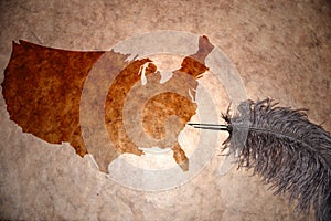 Vintage United States Of America map
