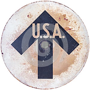 Vintage USA direction sign