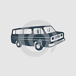 The Vintage van car illustration logo