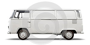 Vintage van isolated from white background