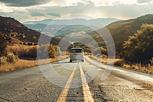 Vintage Van on Scenic Route