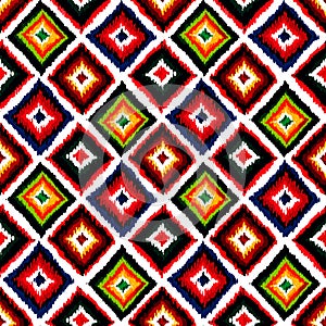 Vintage vector abstract seamless ikat pattern.