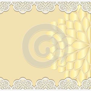 Vintage vector background, festive pattern embossing, alace paper card