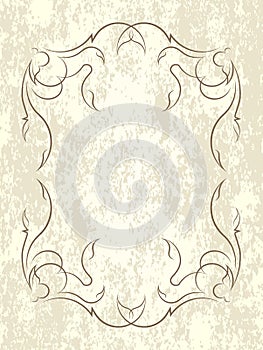 Vintage vector background in grunge style with decorative frame. photo