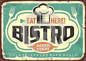 Vintage vector bistro sign design photo