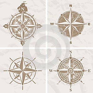 Vintage vector compass rose photo