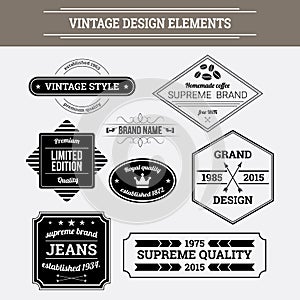 Vintage vector design elements. Retro style typographic labels