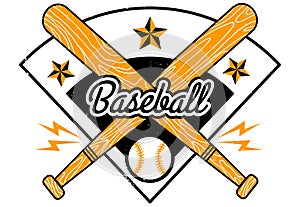 Vintage vector emblem for baseball.