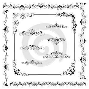 Vintage Vector Frame Border Divider Corner