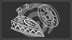 Vintage Iron and Sewing Machine Elements, vector design Generative AI