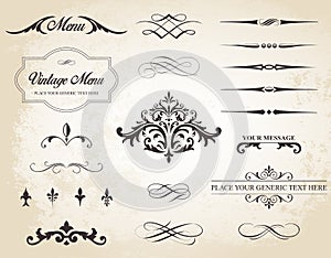 Vintage Vector Label Page Dividers and Borders