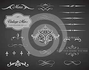 Vintage Vector Label Page Dividers and Borders