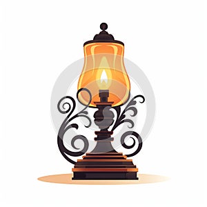 Vintage Vector Lamp: Antique Light In Black And Amber