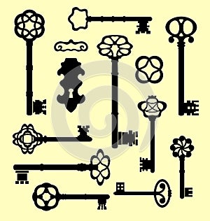 Vintage vector original keys set