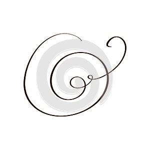 Vintage Vector spiral line divider and calligraphy separator, swirl and corner decorative ornament. Floral line filigree