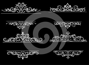 Vintage vector swirl frame set