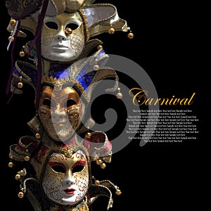 Vintage venetian carnival masks