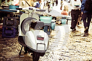 Vintage vespa on street